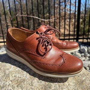 Cole Haan ØriginalGrand Wingtip Oxford Brogue Dress Shoes Brown Mens 10M Office